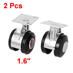 

Uxcell Hot Sale 2PCS 41mm Dia Plastic Twin Wheel 38mmx38mm Square Top Plate Swivel Brake Caster for Home or Office Chairs
