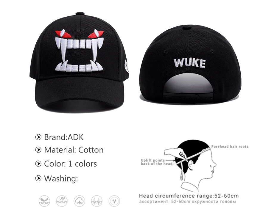 ADK Cotton Korean Style Baseball Hat For Girls With Big Teeth Pattern Fashion Leisure Sun Protection Snapback Popular (3)