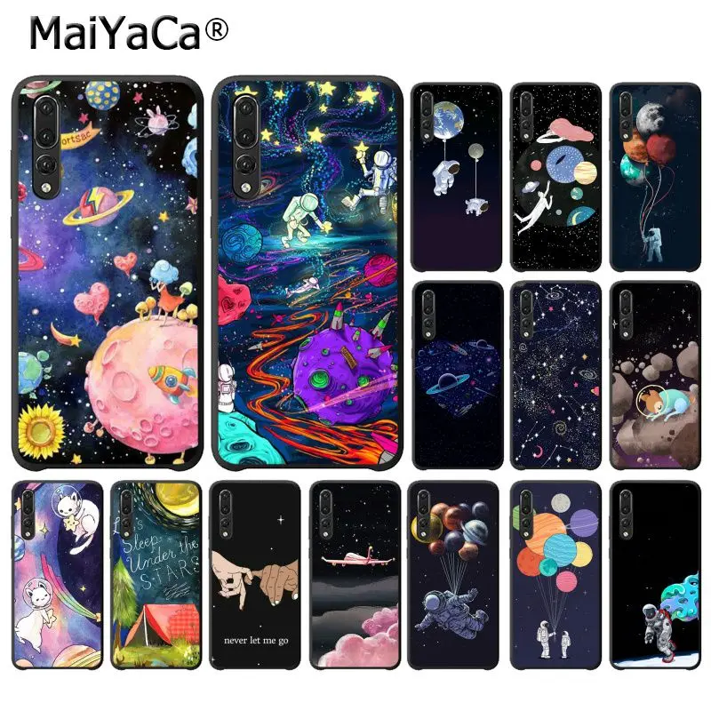 Чехол MaiYaCa для телефона с изображением космоса Луны самолета абстрактных звезд