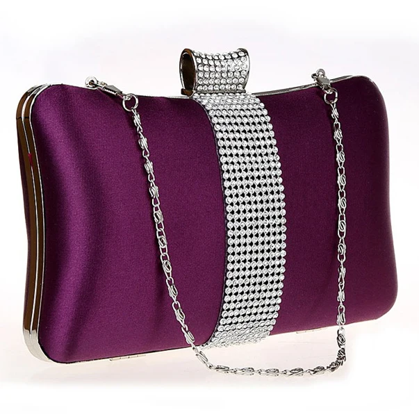 

Messenger Women Bag Rhinestones Mixed Color Metal Day Clutches Evening Bags Satin Material Punk Style Lady Summer Bag/Purse