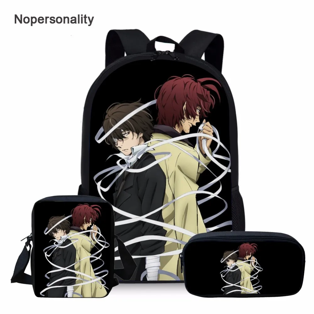 

Nopersonality Anime Bungo Stray Dogs School Backpack for Teen Boys Cool Children Kids Dazai Atsushi Bagpack Student Book Bags