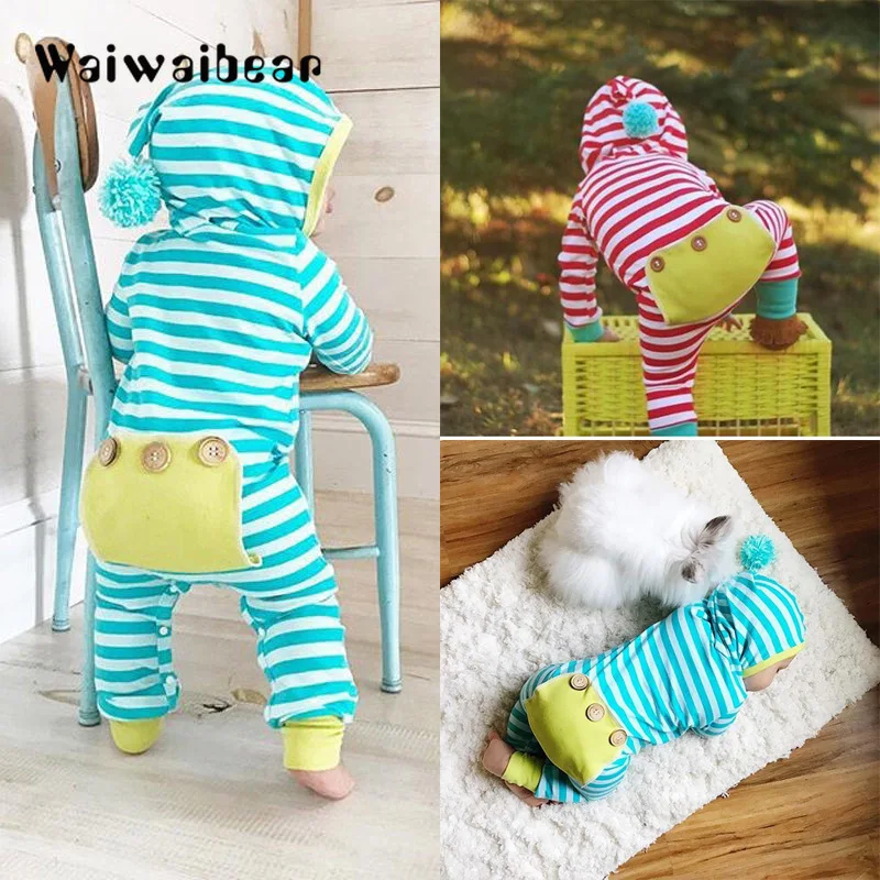 

Baby Spring&Autumn Rompers Newborn Infant Baby Romper Jumpsuit Outfits Striped One-Pieces Clothes For Boys And Girls
