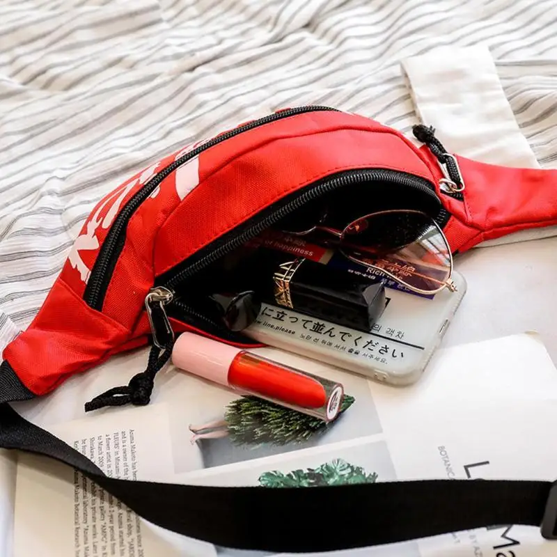 Хип-Хоп унисекс нейлон плечо поясная сумка с буквенным принтом поясная сумка женская пара школьный туристический рюкзак