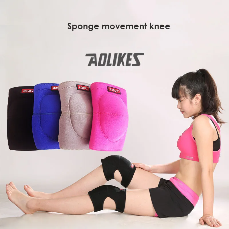 Aolikes 1 قطع تعديل كرة الطائرة منصات الركبة سميكة الإسفنج سبورتس تزلج نيباد الدراجات الركبة دعم حامي