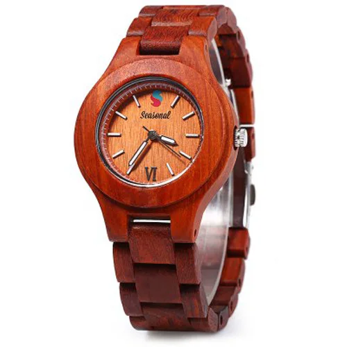 2016 New Fashion Seasonal Male Quartz Watch with Date Display Maple Body Women Wooden Watch for