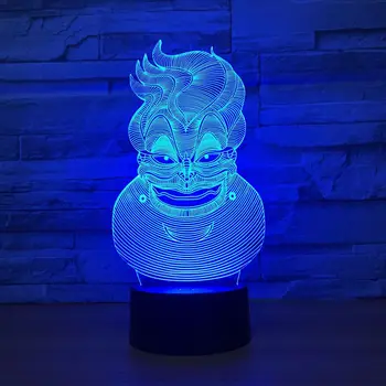 

Witch Model Creative 3D illusion Lamp LED Night Light Acrylic Discoloration 7 Color Change Holiday Atmosphere Lamp As Toy Gift