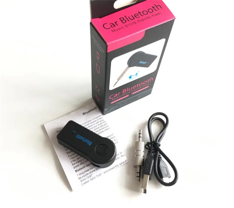 100set Wireless Car Bluetooth Receiver Adapter 3.5MM AUX Audio Stereo Music Hands-freeHome Car Bluetooth Audio Adapter with mic