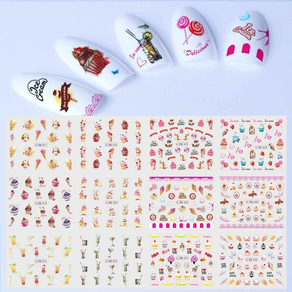 Ice Cream Nail Sticker Watermark