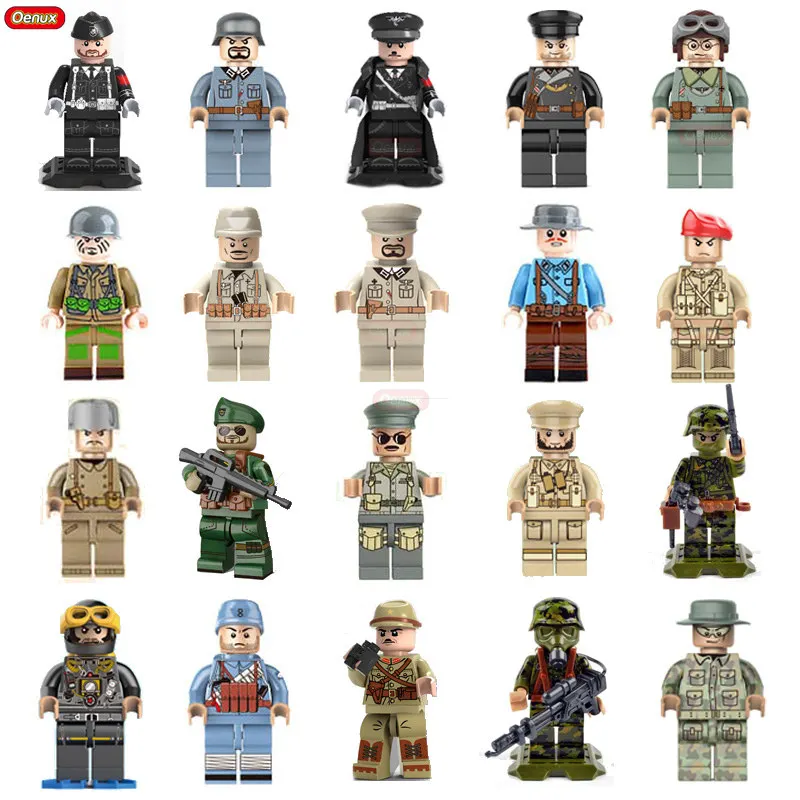 

Oenux Newest WW2 Series Military Soldiers Building Block Soviet British Chinese Japanese Army Figures MOC Toy For Kids Xmas Gift