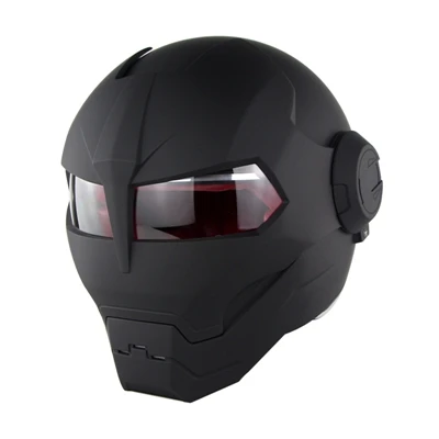 SOMAN Iron Man Motorcycle Helmet Flip up Motorbike Robot Style Helmet Motocross Casco Moto Cross Helm DOT Approval 515 - Цвет: matte black