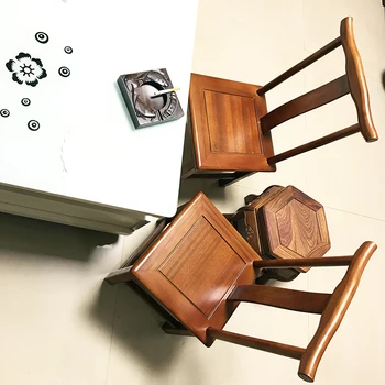 

Small Chair Pure Solid Wood Low Bench Children Leisure Backrest Change Shoes Home Antique Stool Mahogany Official Chair Chair Co