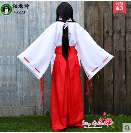 Новинка популярная аниме Inuyasha Cos косплей Kikyou женская одежда Miko полный комплект 5 в