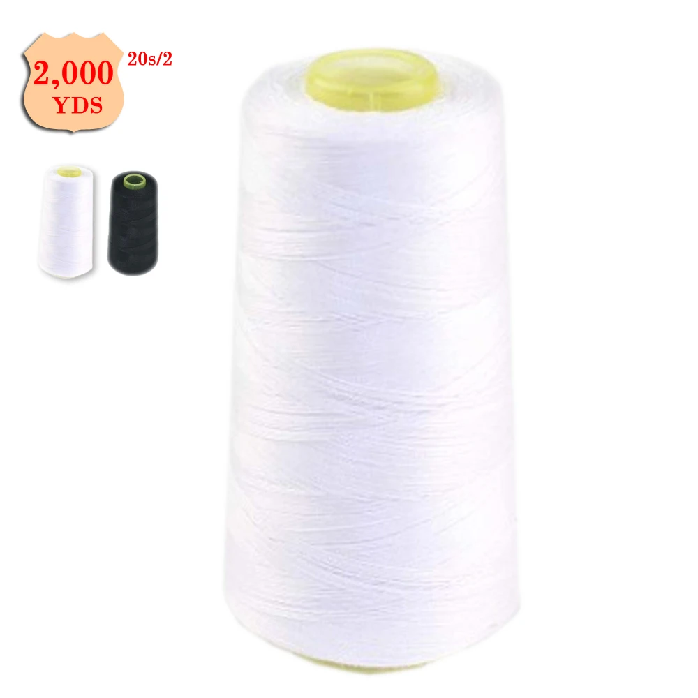 

2000yards per spool sewing thread 20s/2 polyester color black and white