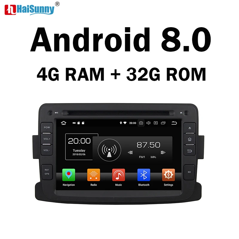 HaiSunny 7 &quotips Экран 4 ГБ Оперативная память Android 8 0 DVD мультимедиа плеер для Renault Dacia