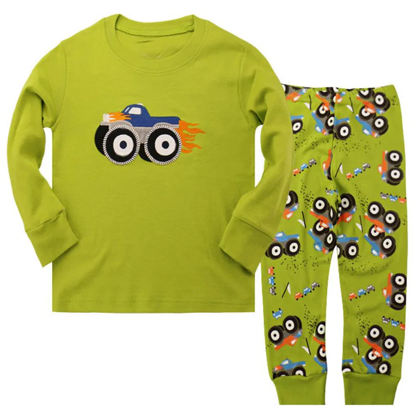 Long Sleeve Baby Pajamas Sets for Boys Girls Green Children's Sleepwear