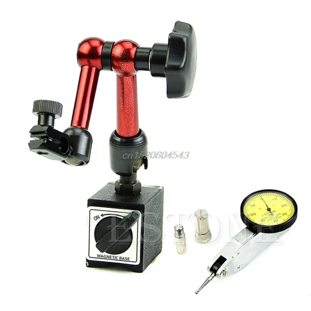 Flexible Base Holder Stand + Dial Test Indicator Gauge Scale