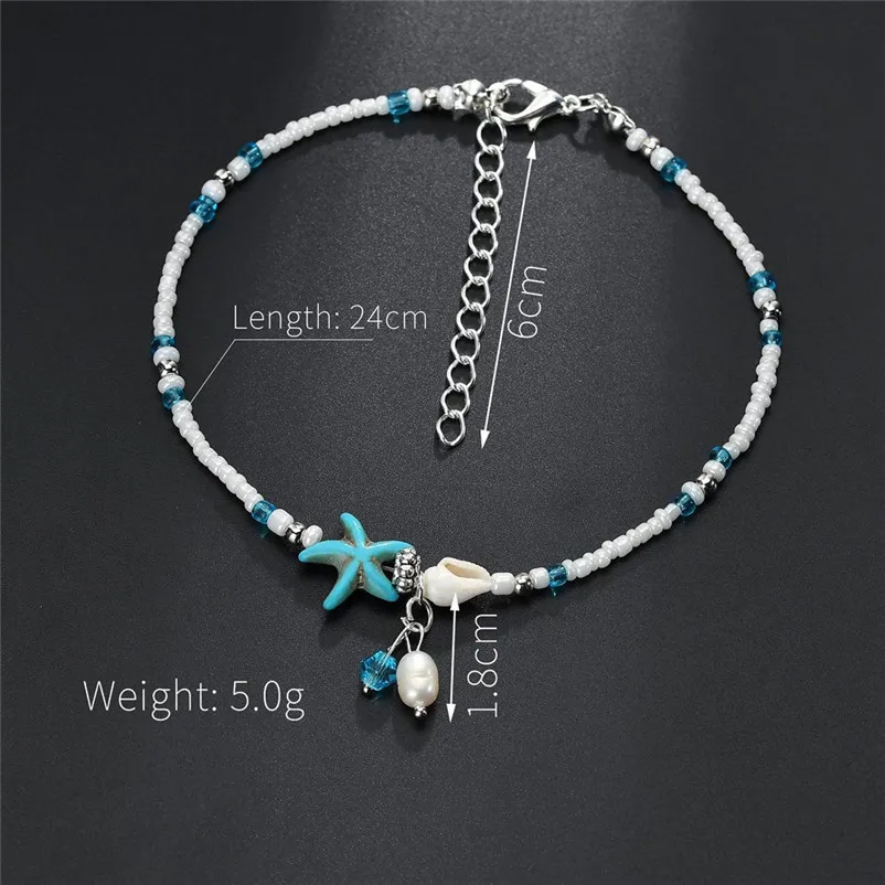 NEW Beads anklets for women Popular Ankle Bracelet Women Anklet Adjustable Chain Foot Jewelry for gift Sandals Pulseras Y03#N (1)