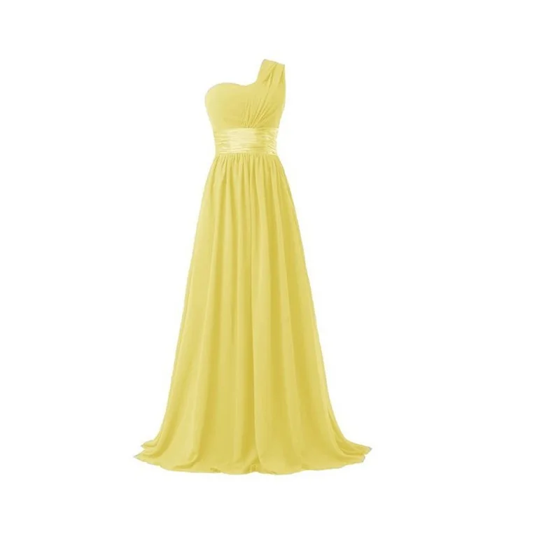 One Shoulder Chiffon Formal Party Long Bridesmaid Dress One Shoulder Chiffon Formal Party Long Bridesmaid Dress