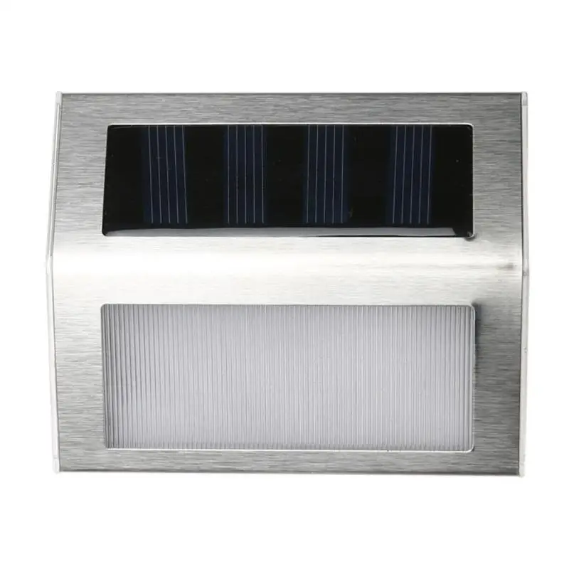 

1-4pcs Solar Light 3LED Outdoor Garden Pathway Stairs Lamp Waterproof Stainless Steel Energy Saving LED Solar Wall Lamp