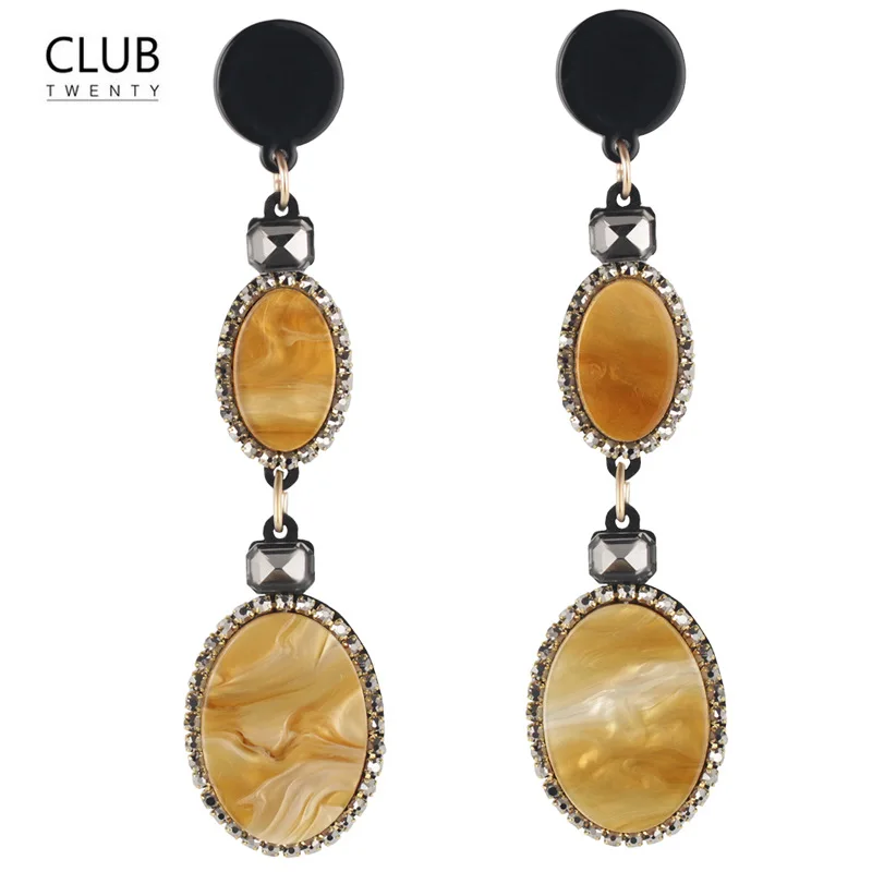 Boho горный хрусталь Акриловые черепахи длинные корейские серьги 2019 для женщин