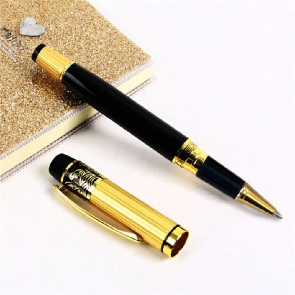 Перьевая ручка премиум-класса, средний перьевой металл, Золотой зажим, шариковая ручка, бизнес, офисные принадлежности