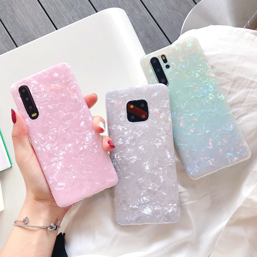 

Cute IMD Shell Pattern Case For huawei nova 3 nova 4 Soft Silicon Pink Cover For huawei p20 pro p30 lite mate20 pro Phone Cases