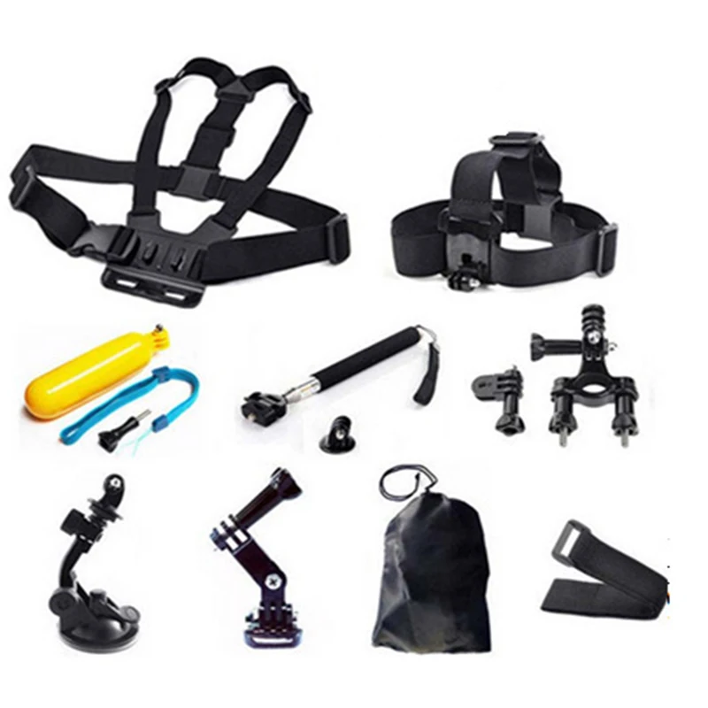 Action Camera Accessories Sets Monopod/chest belt/head strap/Selfie
