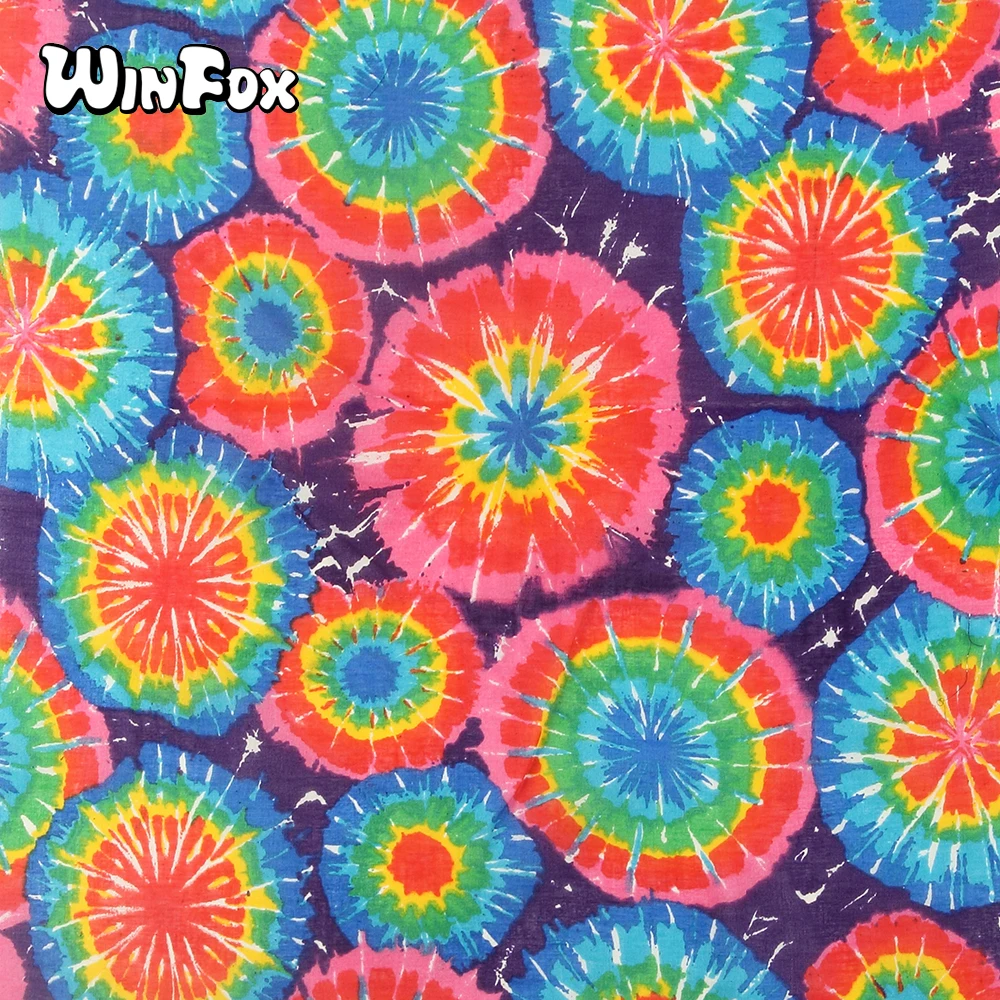 

Winfox 55cm*55cm Cotton Hip Hop Tie dyeing Multicolor Bandana Square Scarf Head Wrap Neck Wrist Band Handkerchief For Women