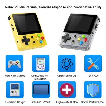 

Handheld Game Console 2.6inch Game Player 16GB AV Output 3.5mm Output Support TF Card Rechargeable Classic Game Console For Kids
