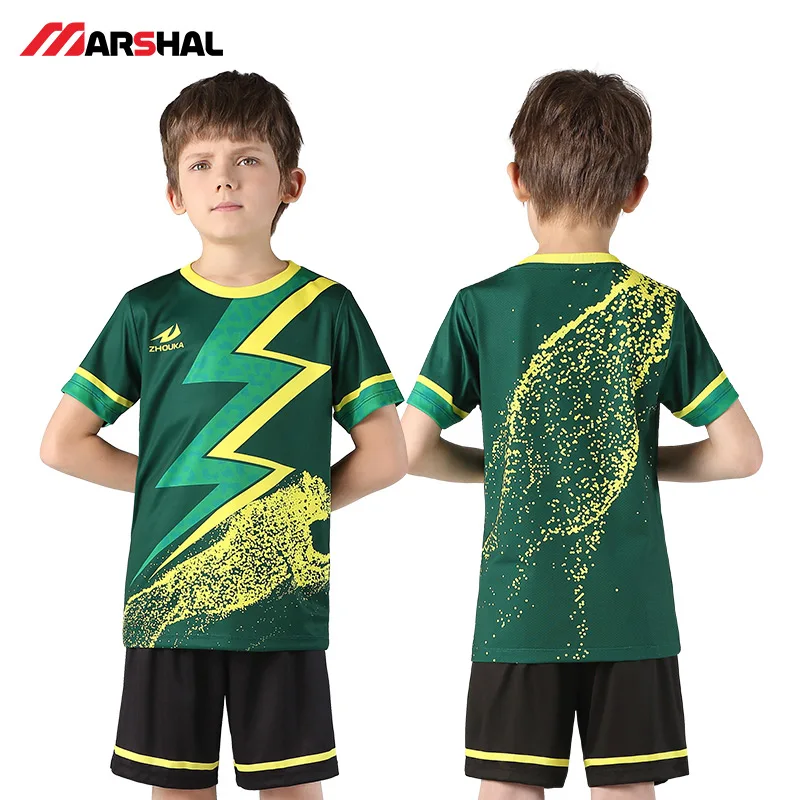 

Hot Kids Football Fersey Soccer Set Design Free Training Uniform Tracksuit Shirt Short Camisa Futebol 2018 2019 France Football