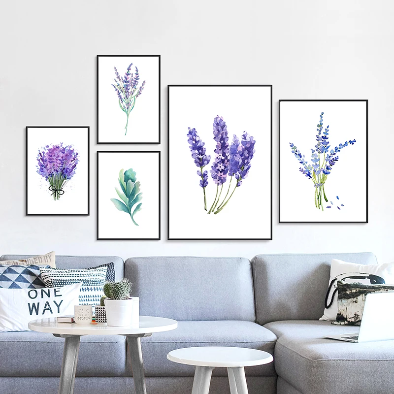 

HD Prints Pictures Home Nordic Style Lavender Wall Art Modular Poster Paintings On Canvas Fresh Artwork Living Room Decoration
