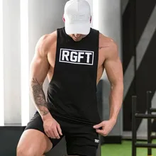 Мужская майка для бодибилдинга тренажерные залы тренировки Фитнес без рукавов принт буквы рубашка одежда Стрингер майка Мужской Повседневный жилет