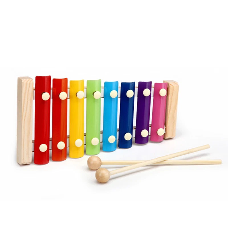 

Newly Wooden Xylophone Musical Instrument 8 Tones Toys Multicolor For Children Kids Baby BFE88
