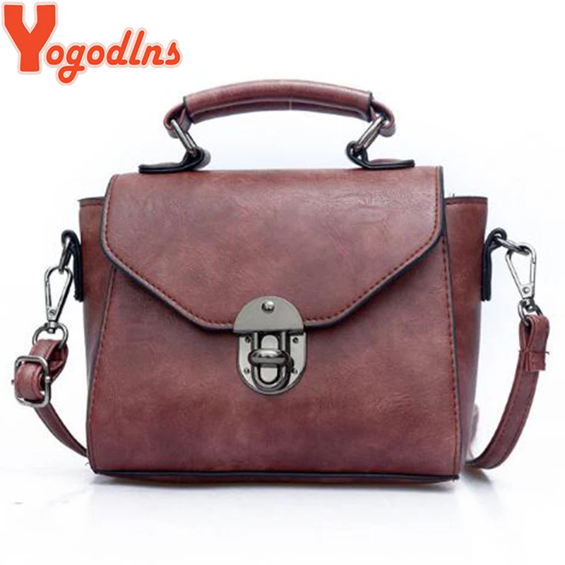 Yogodlns خمر الجلود الإناث أعلى-حقائب بيد النساء حقيبة كتف صغيرة Crossbody حقيبة ساعي عارضة حقائب