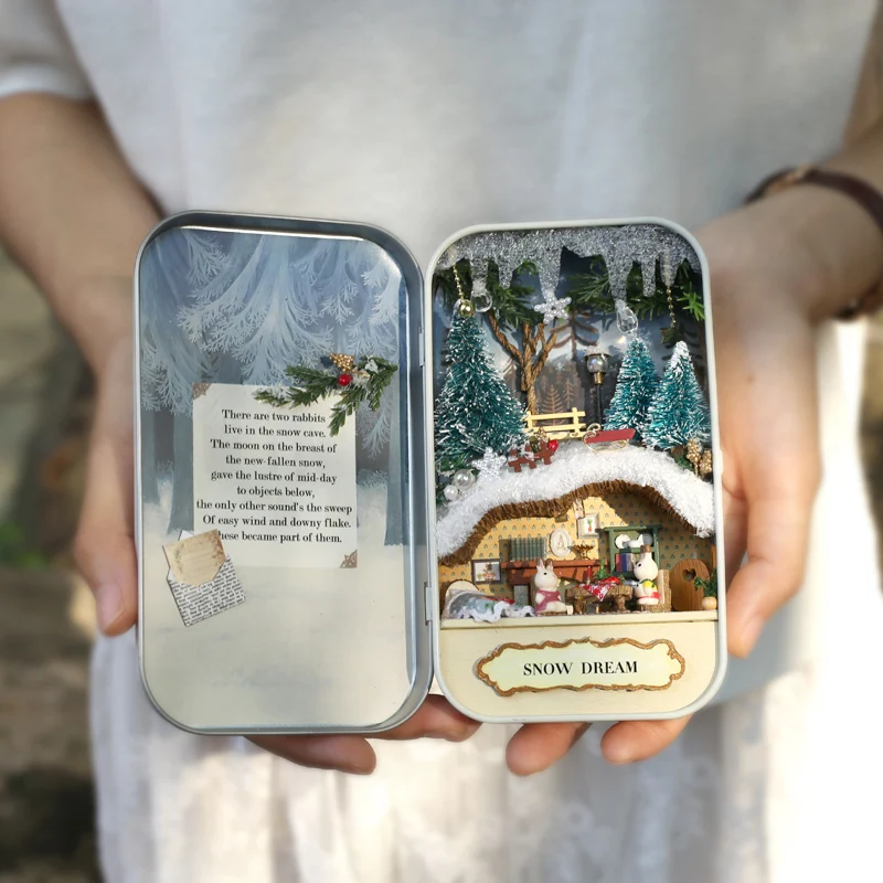 Island Adventure Dollhouse Mini Box Theatre DIY Doll House Toy Natural Theme Miniature Scenes Wooden Miniatura Furniture Q002 #E