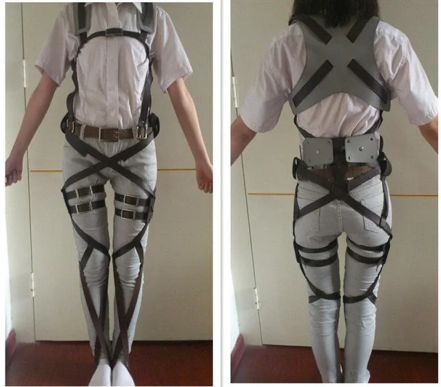 Attack on Titan Shingeki no Kyojin Eren Jaeger cosplay costume hero wear Straps Recon Corps