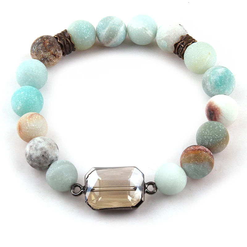 

Free Shipping MOODPC Energy Bracelets Beautiful Crystal / Natural Amazonite Stone Bracelet
