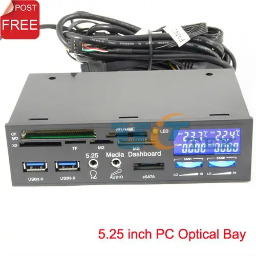 Interne 5.25 " PC Media Dashboard lecteur de carte CF SD MS M2 XD TF