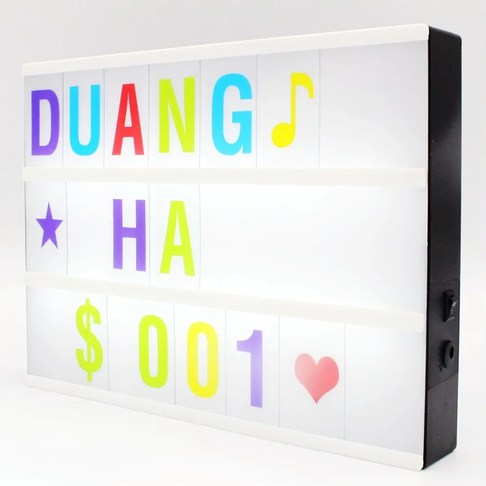 Generic DIY BLACK Letters Cards USB PORT Powered Cinema Lightbox A4 A6