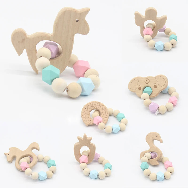 New Baby Bracelets Wooden Teether Crochet Chew Beads Teething Wood Rattles Toys Montessori For huismerk kopen in de aanbieding New Baby Bracelets Wooden Teether Crochet Chew Beads Teething Wood Rattles Toys Montessori For huismerk kopen in de aanbieding