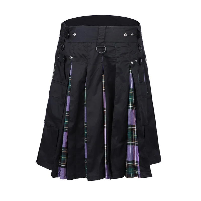 MJartoria 2019 Мужская Талия Повседневная юбка брюки однотонный плед панк хип-хоп Avant Garde мужские модные Шотландский Килт