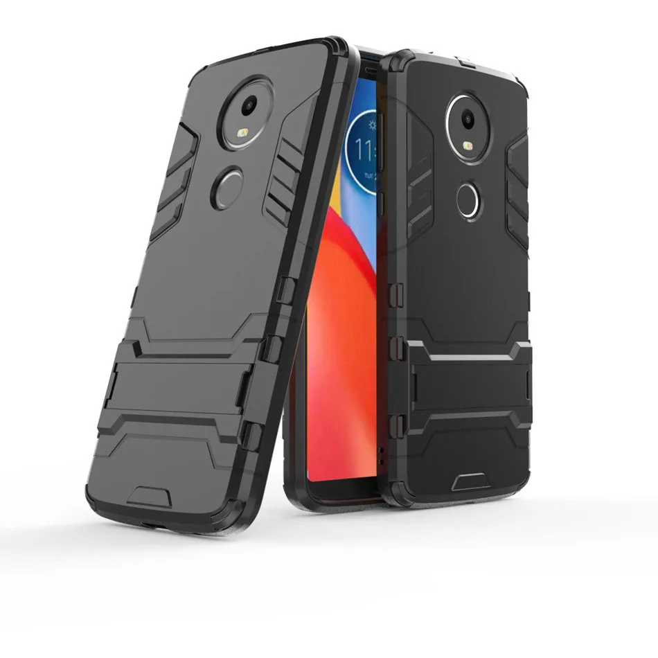 Heavy Duty Armor Case Back Cover for Moto E5 Plus 2 in 1 Hard PC & Soft