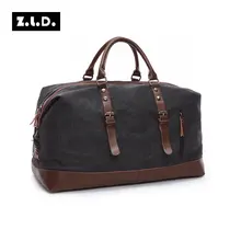ZLD Canvas Leather Travel Bag Large Capacity Carry on Luggage Bags Weekend Bags Multifunctional Tote Large Duffel Bags Overnight