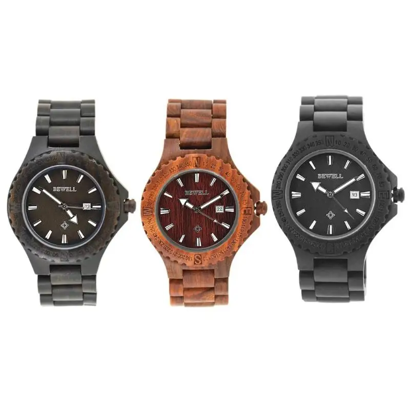 

Men Wood Watch Leisure Waterproof Luminous Quartz Watch with Calendar Wood Wrist Watch Men's Ideal Gifts 2018 Relogio Masculino