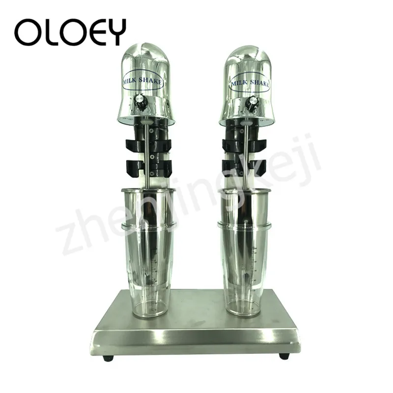 

Double Stirring Milkshake Machine Mixer Milk Tea Semiautomatic 2 Files Adjustable Removable Food Grade Stainless Steel Drink