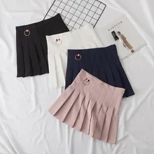 Весенние юбки плиссированные мини женские в Корейском стиле Harajuku недорогие юбки элегантный дизайн высокая талия популярные большие размеры Студенческие