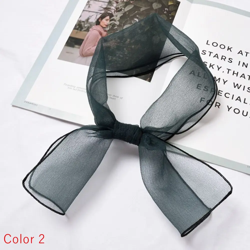 

1PC Women Chic Elegant Little Scarf Square Scarves Sheer Silk Scarf Organza Neckerchief Hair Tie Band Summer 2018 New Fashion