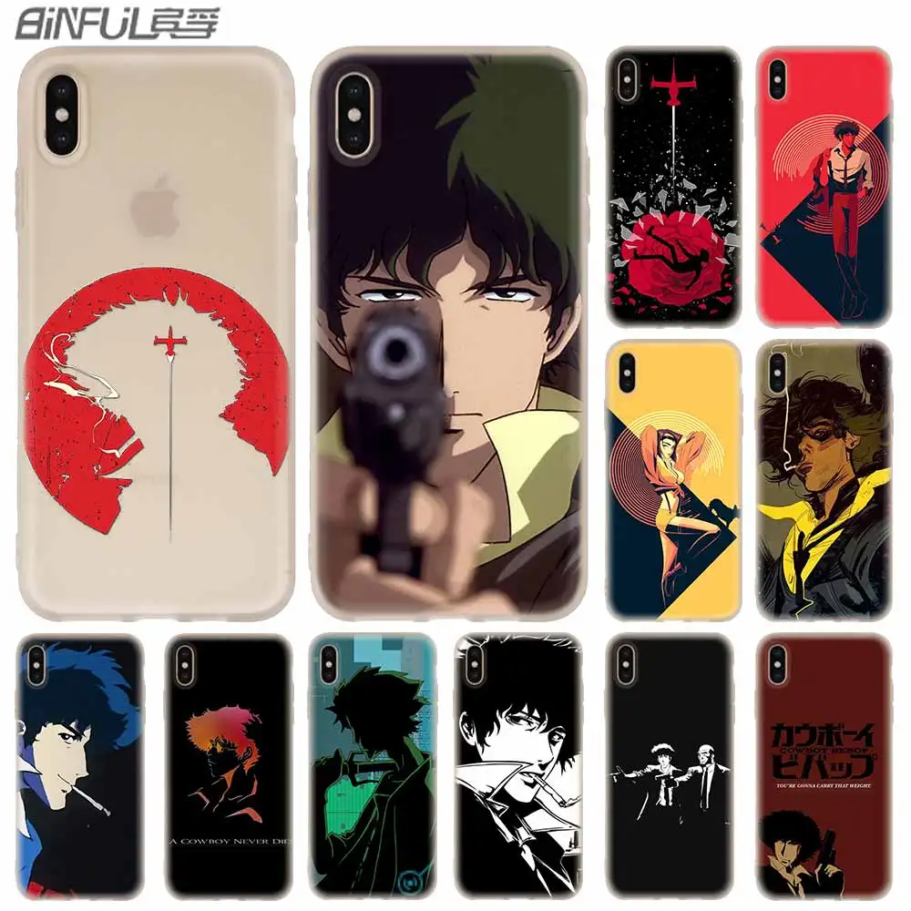 

Cases Silicone soft Cover for iPhone 11 Pro X XS Max XR 6 6S 7 8 Plus 5 4S SE Cowboy Bebop