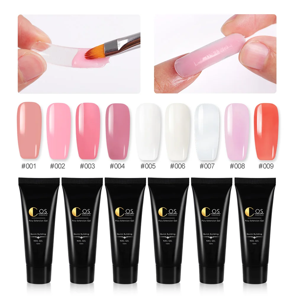 COSCELIA 4pcs / box polyester stretch gel set nail polish UV gel slice brush nail polish gel nail polish set quick manicure