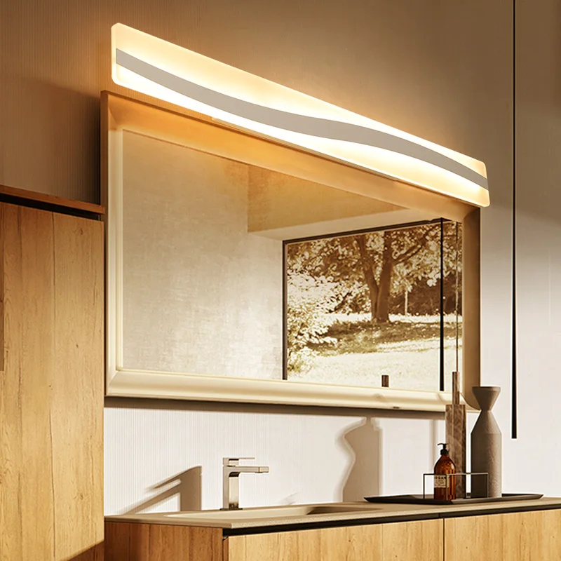 Cena Nowa ściana LED światło lustrzane 40 120cm 16 48W AC110 240V wodoodporna nowoczesna akrylowa lampa ścienna do lampy oświetlenie łazienkowe